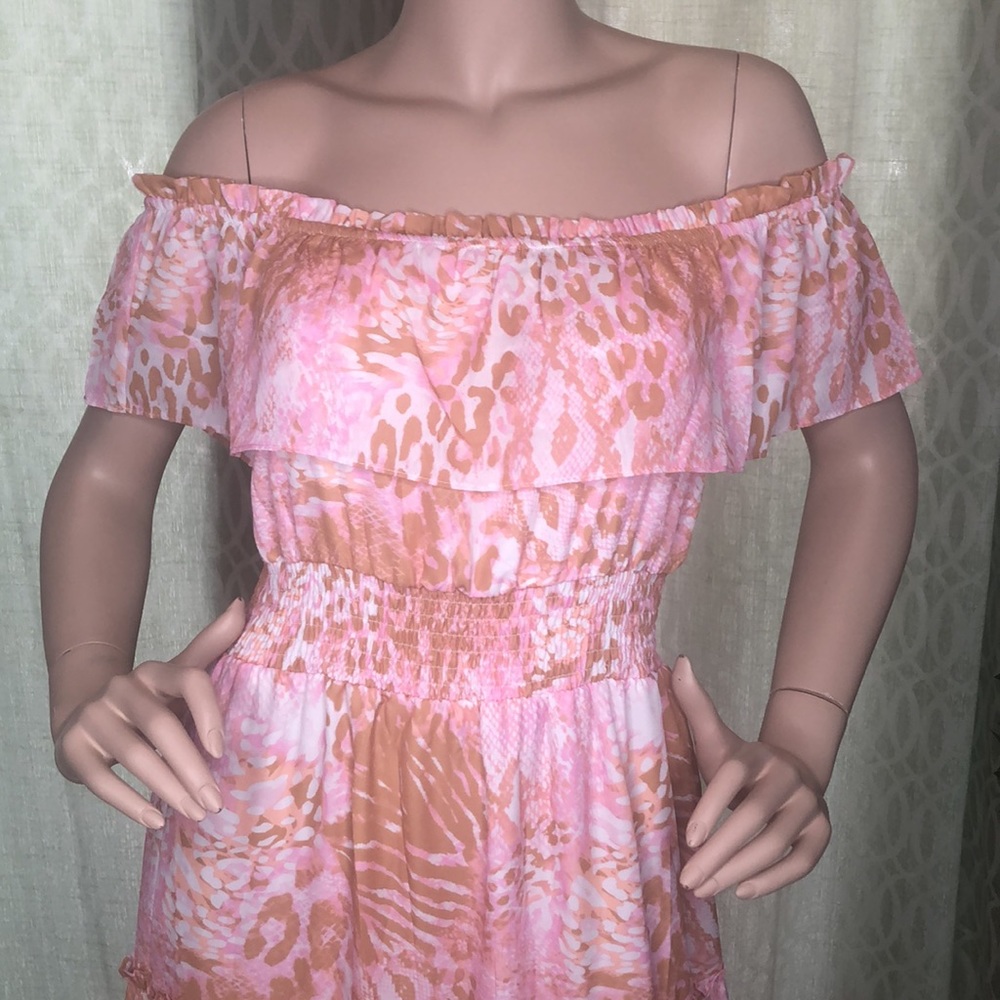WOMEN'S OFF SHOULDER RUFFLE MAXI DRESS - Picture 9 of 13